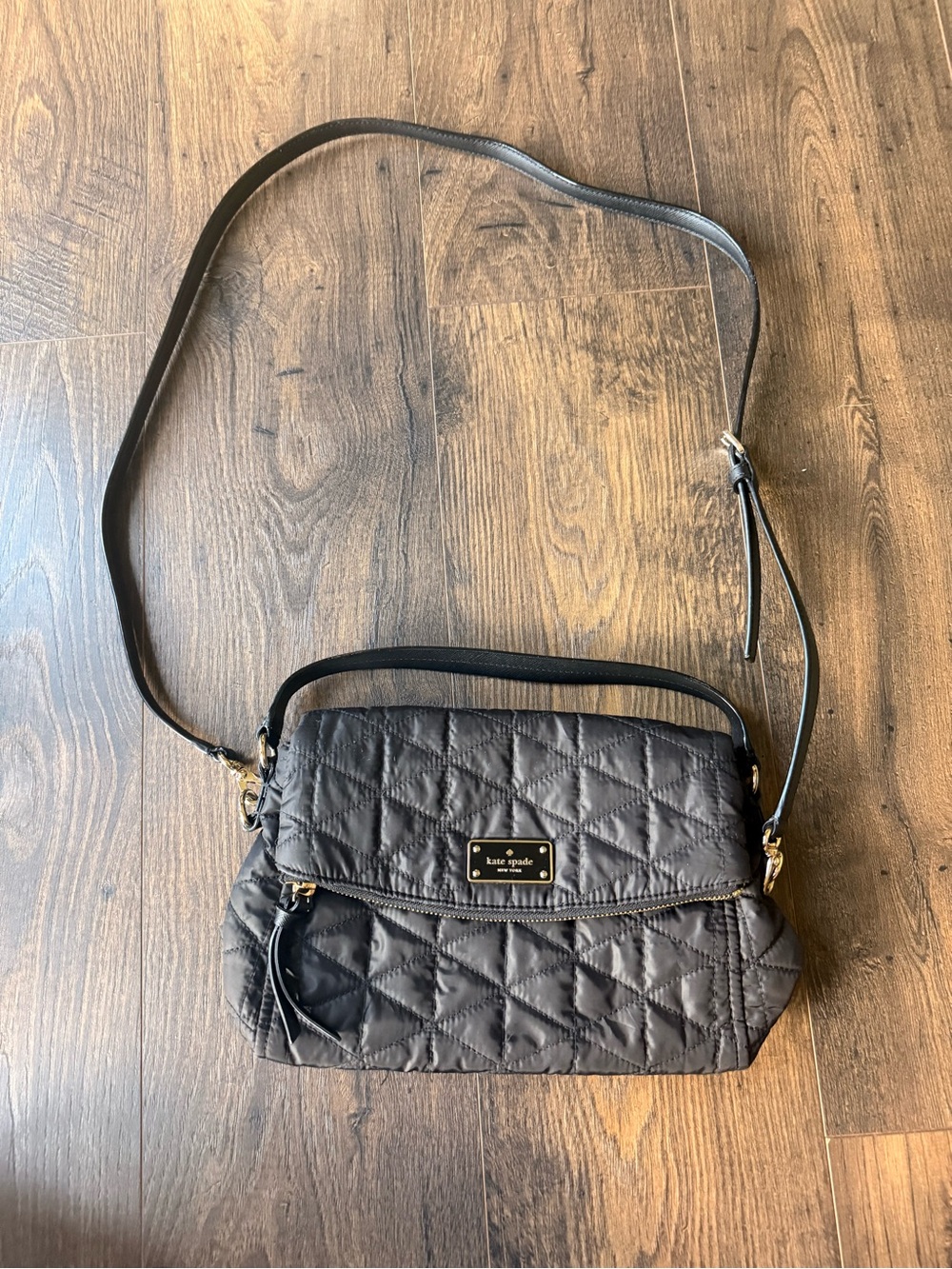 kate spade Black Quilted Nylon Crossbody Bag